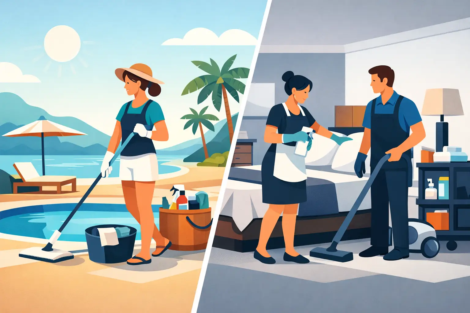 Vacation Rental Cleaner vs Housekeeping Service